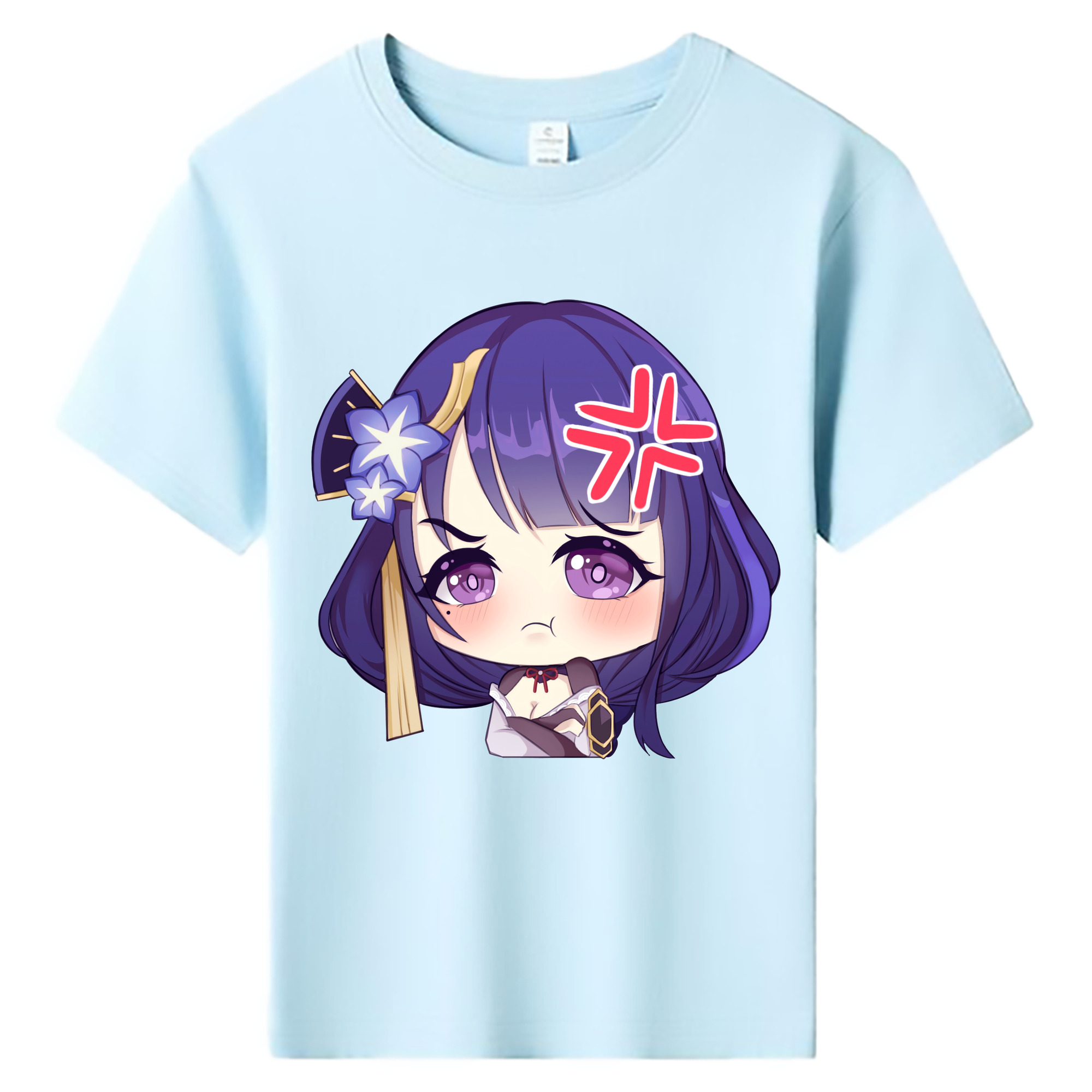 げんし神 雷電将軍 らいでんしょうぐん genshin Raiden Shogun 綿100％キッズTシャツ（フロントプリント）